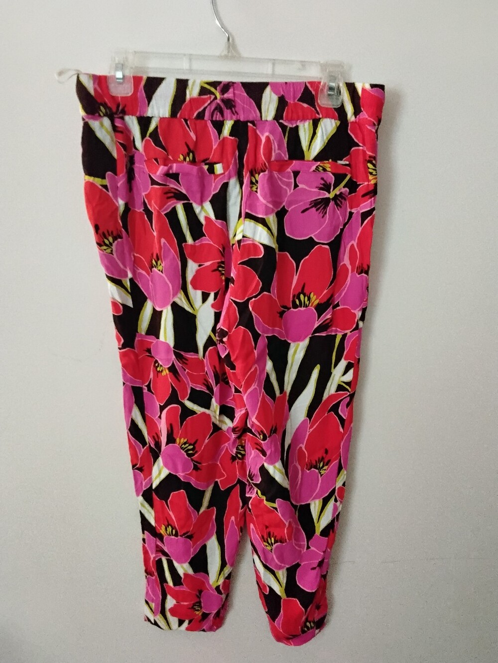 Kate SPADE Floral Pull-On Pants in Pink & Red SIZE 8 - Picture 3 of 4